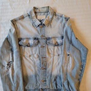 MacKeen Light Blue Distressed Denim Jacket